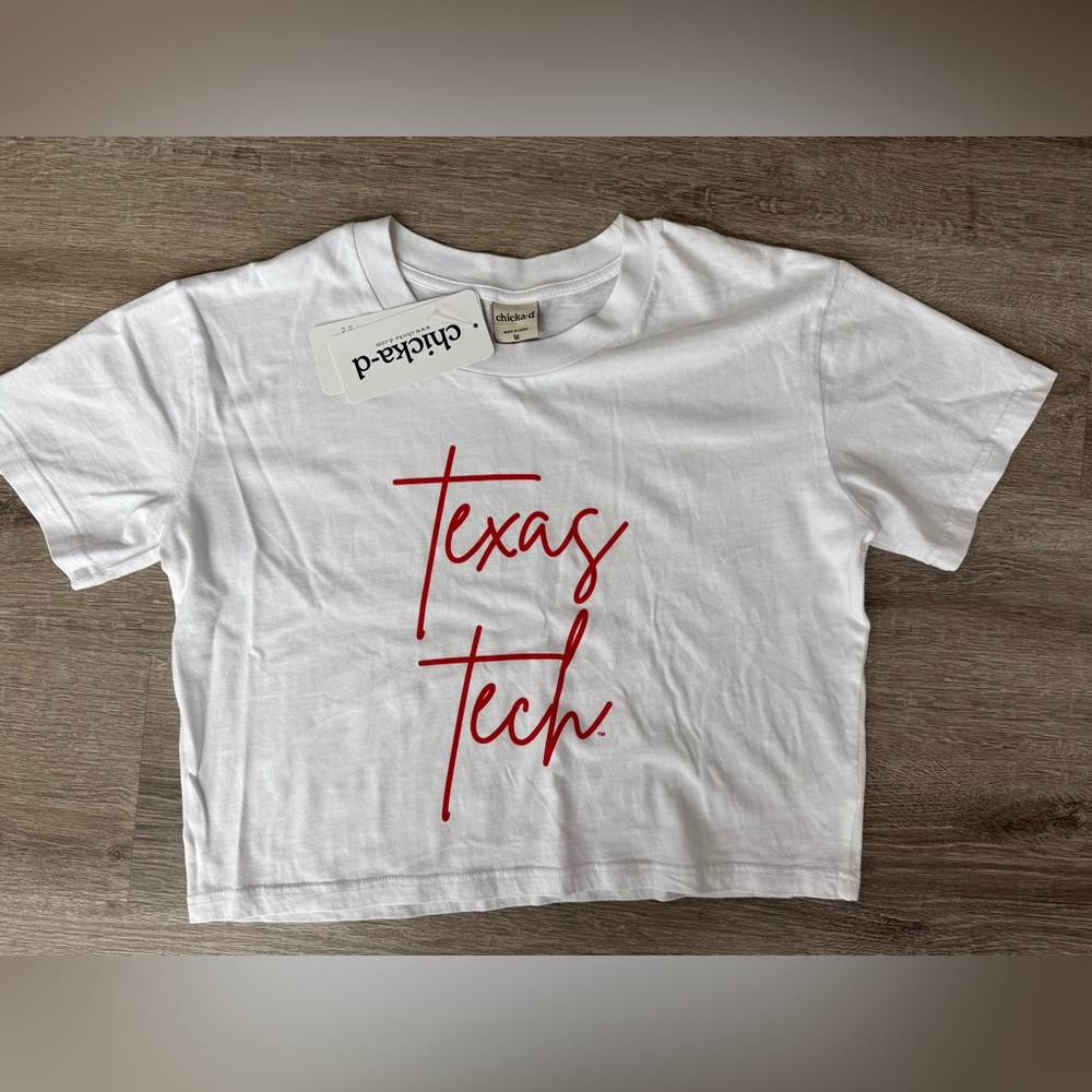 NWT Chicka-d Texas Tech Crop T-Shirt
